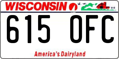 WI license plate 615OFC