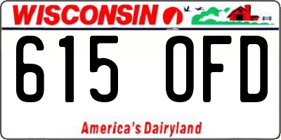 WI license plate 615OFD