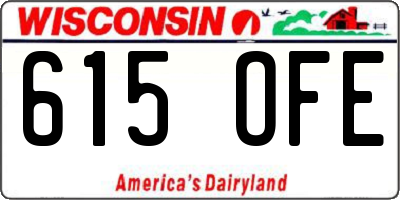 WI license plate 615OFE