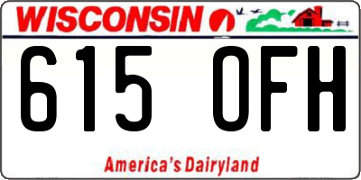 WI license plate 615OFH