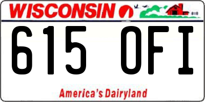 WI license plate 615OFI