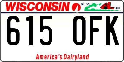 WI license plate 615OFK