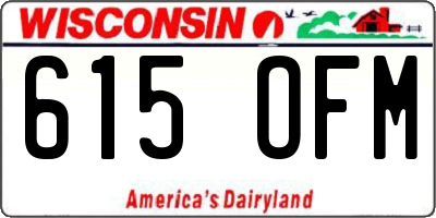 WI license plate 615OFM