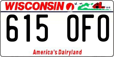 WI license plate 615OFO