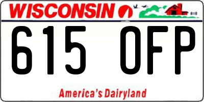WI license plate 615OFP