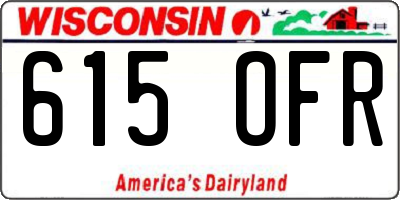WI license plate 615OFR