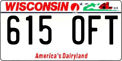 WI license plate 615OFT