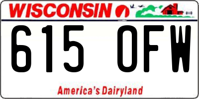 WI license plate 615OFW