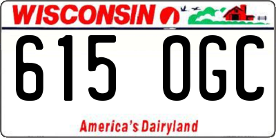 WI license plate 615OGC