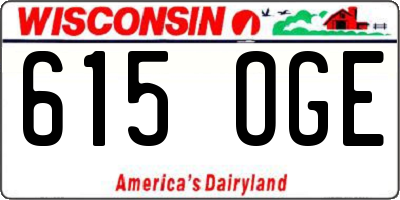 WI license plate 615OGE