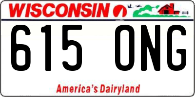 WI license plate 615ONG