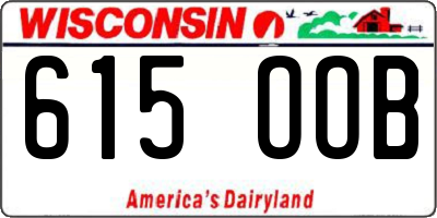 WI license plate 615OOB