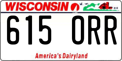 WI license plate 615ORR