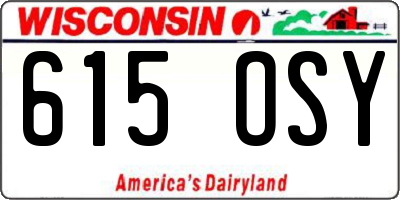 WI license plate 615OSY