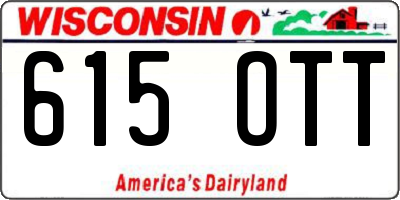 WI license plate 615OTT