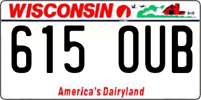 WI license plate 615OUB