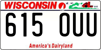 WI license plate 615OUU