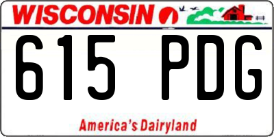 WI license plate 615PDG