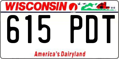 WI license plate 615PDT