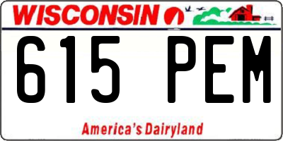 WI license plate 615PEM