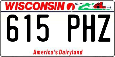 WI license plate 615PHZ