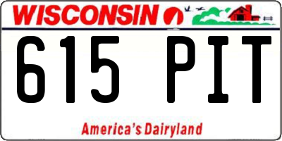 WI license plate 615PIT