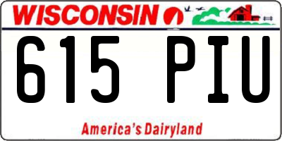 WI license plate 615PIU