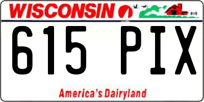 WI license plate 615PIX