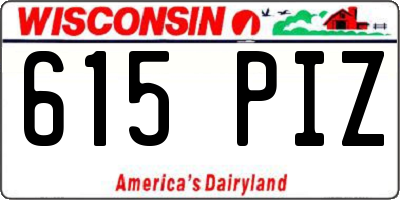 WI license plate 615PIZ