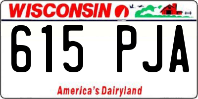 WI license plate 615PJA