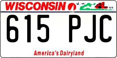 WI license plate 615PJC