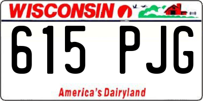 WI license plate 615PJG