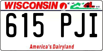 WI license plate 615PJI