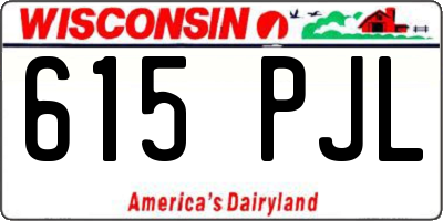 WI license plate 615PJL