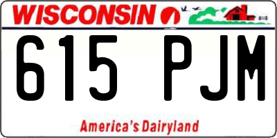 WI license plate 615PJM