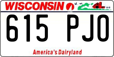 WI license plate 615PJO