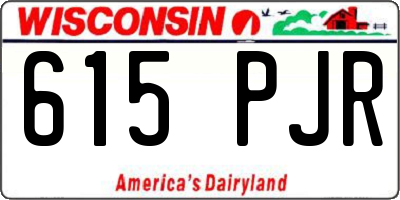 WI license plate 615PJR