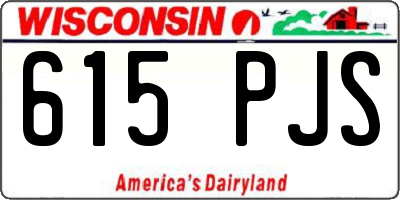 WI license plate 615PJS