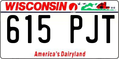 WI license plate 615PJT