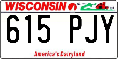 WI license plate 615PJY