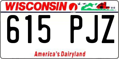 WI license plate 615PJZ