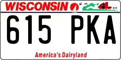 WI license plate 615PKA