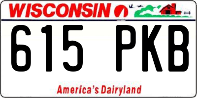 WI license plate 615PKB