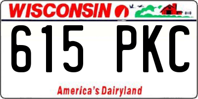 WI license plate 615PKC