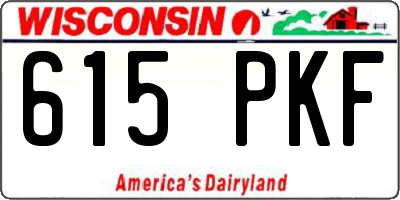 WI license plate 615PKF
