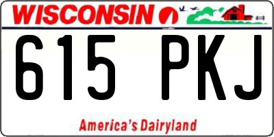 WI license plate 615PKJ