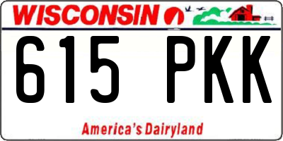 WI license plate 615PKK