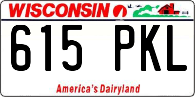WI license plate 615PKL