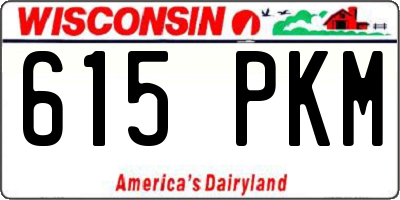 WI license plate 615PKM
