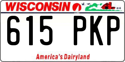 WI license plate 615PKP